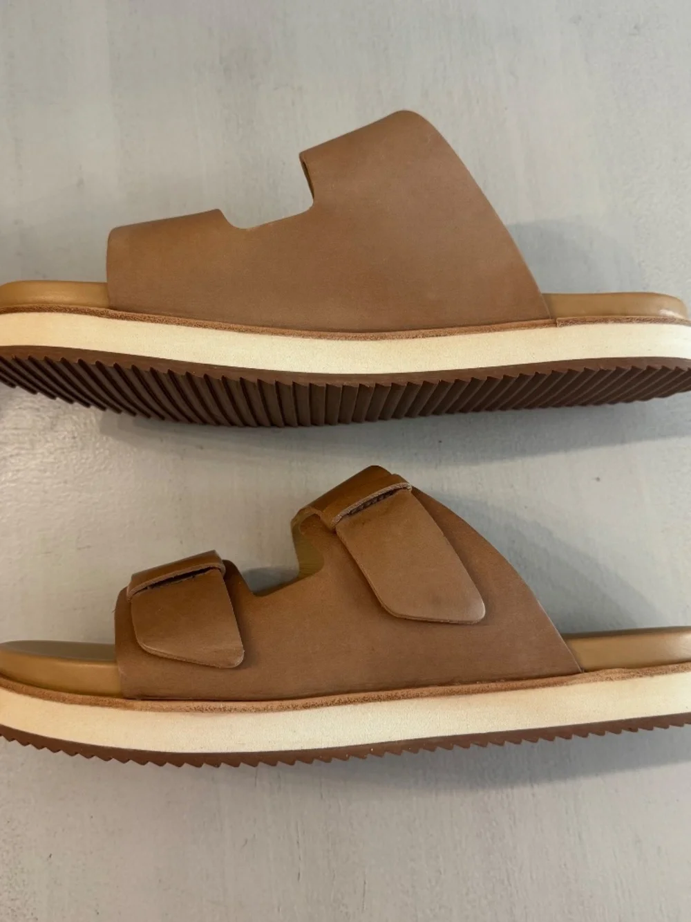 Nisolo Ella Go-To Flatform Slide Women's Almond Leather Sandals Sz 9 NIB - Picture 10 of 14